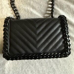 Aldo Black Chevron Crossbody Bag